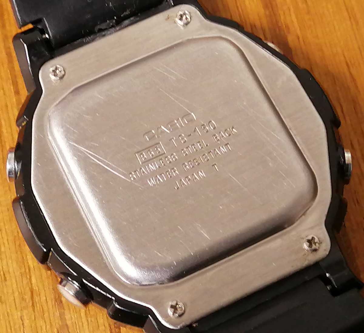【動作正常】CASIO カシオ THERMOMETER WORLD TIME メンズ用ウォッチ腕時計 TS-150 電池交換済み_画像3