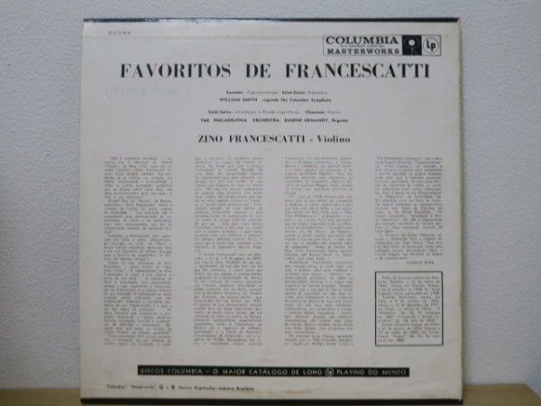 LP*ZINO FRANCESCATTI / Favoritos De Francescatti(COL6EYE паз есть / очень редкий!BRAZIL Brazil запись )