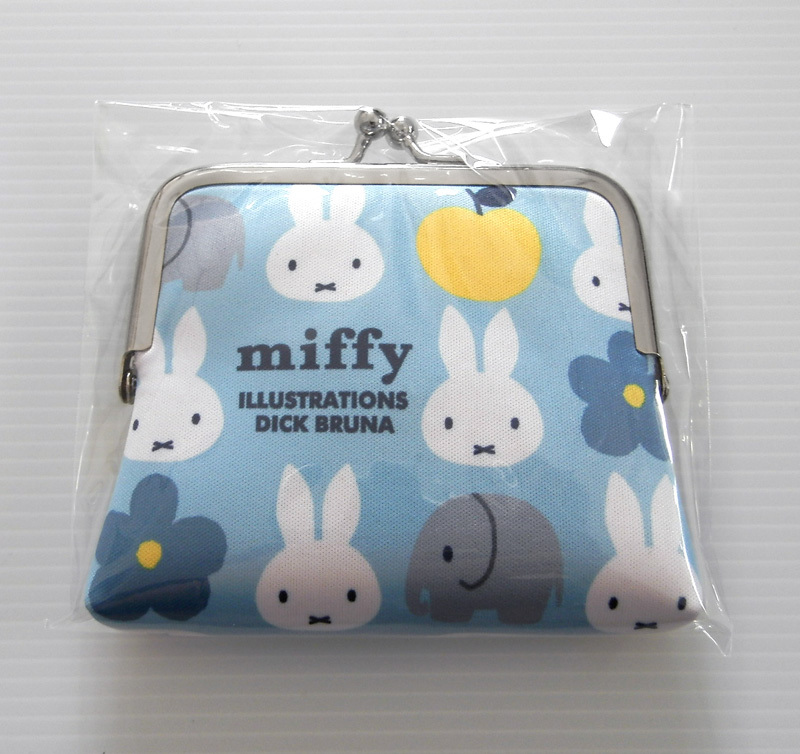 ミッフィーシリコンがま口　　miffy ポーチ　財布　小銭入れ　ブルー