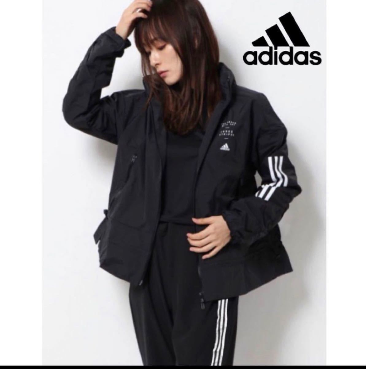 adidas ウインドブレーカー JACKET マウンテンパーカー  黒 ナイロンジャケット 