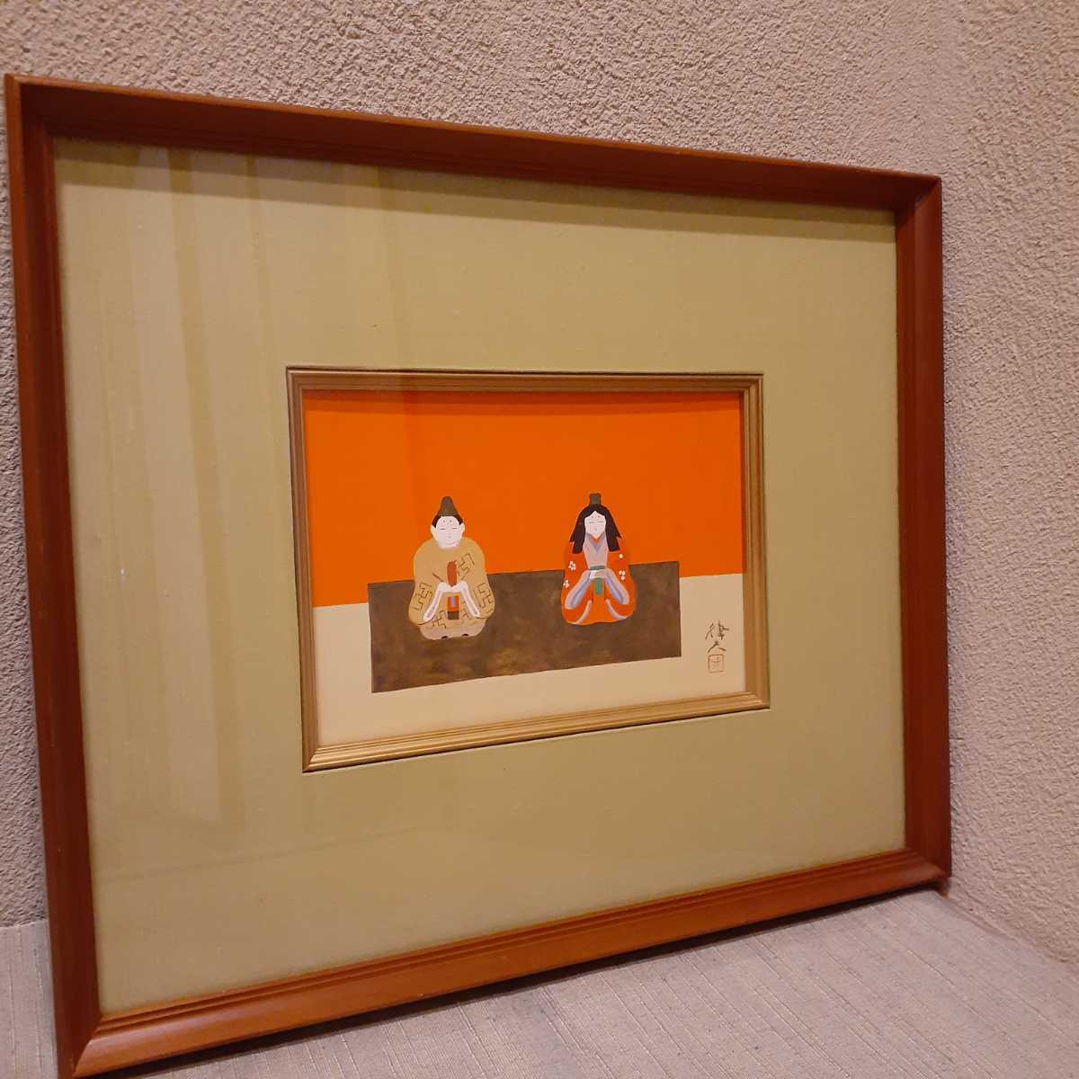.. doll hinaningyo frame also seal approximately 43cm×35.5cm×3.5cm