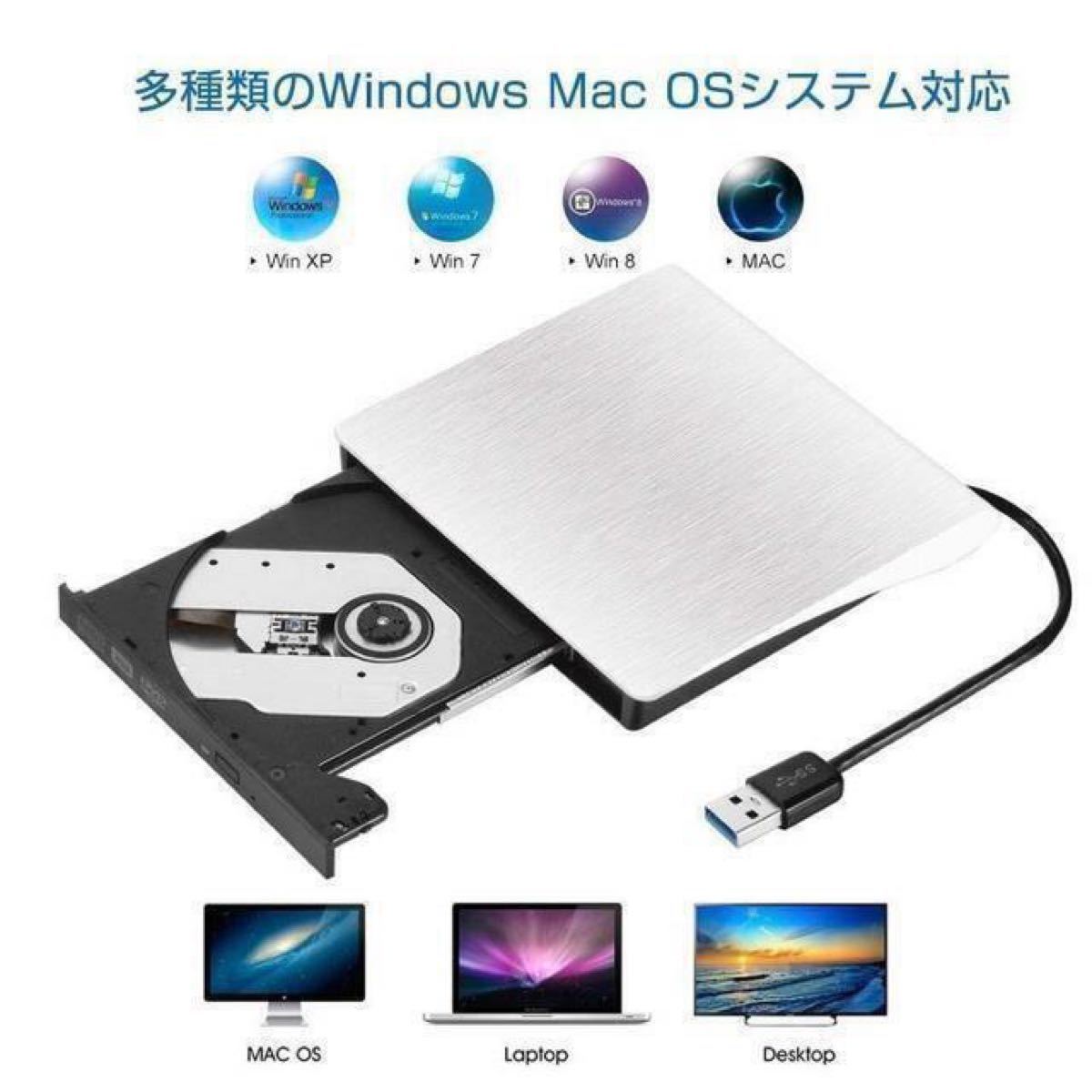 USB3.0 DVD 外付けDVDドライブ CD-RW