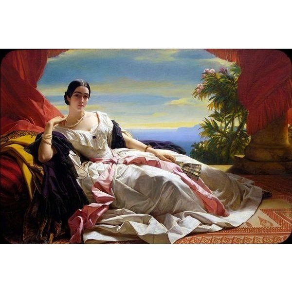 【即発送可能】 模写油絵　ヴィンターハルター_レオニラ王女　MA2541　ユーラシアアート 人物画