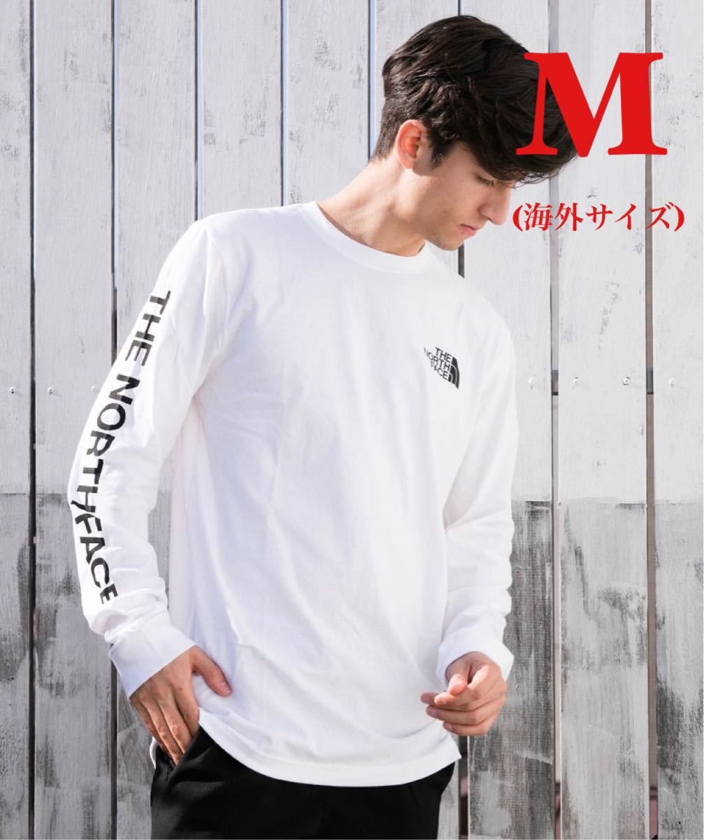 ノースフェイス North Face ロンT 長袖 Tシャツ 白 袖ロゴ|PayPayフリマ