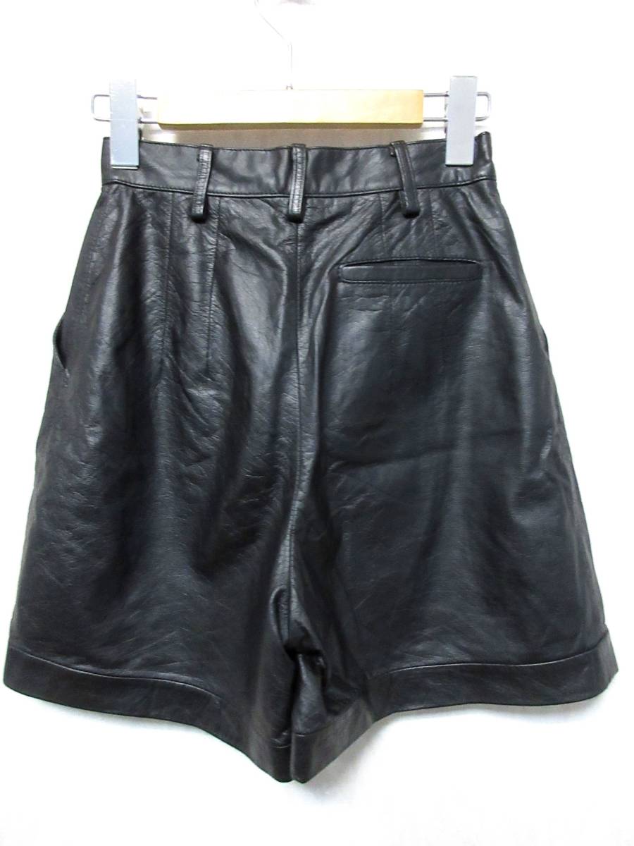  leather culotte pants short pants black black original leather small size north 1290