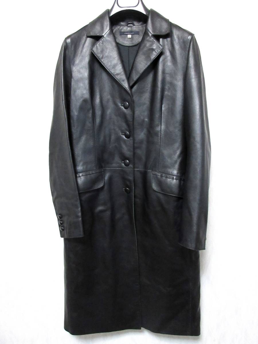 【お買い得！】 EQUALITY ラムレザー 羊革 コート 黒 ブラック 42 北1299 Lサイズ
