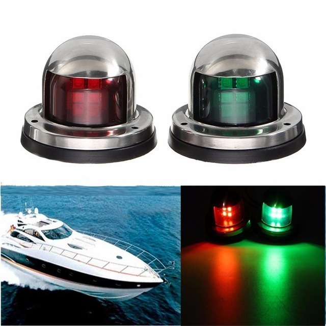 ヤフオク! - 1ペア 12V ステンレス鋼 赤緑 LED 航海灯 ボート...