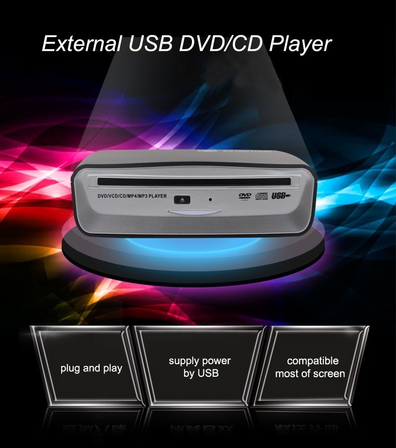  автомобильный портативный DVD плеер /USB внешний подключение /CD DVD/Android система 