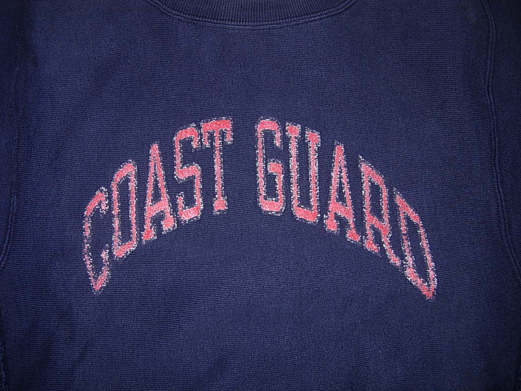 貴重　80s Champion COAST GUARD チャンピオン リバースウィーブ トリコタグ　USA製 S　ネイビー　USAFA USMA US  NAVY