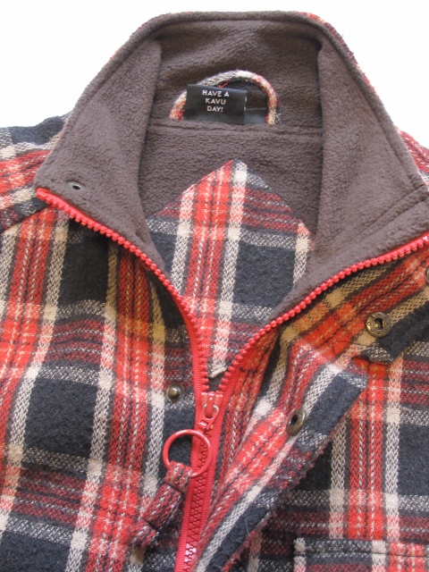 *KAVU Cub - мужской флис жакет полный Zip выше tartan проверка уличный одежда шерсть .