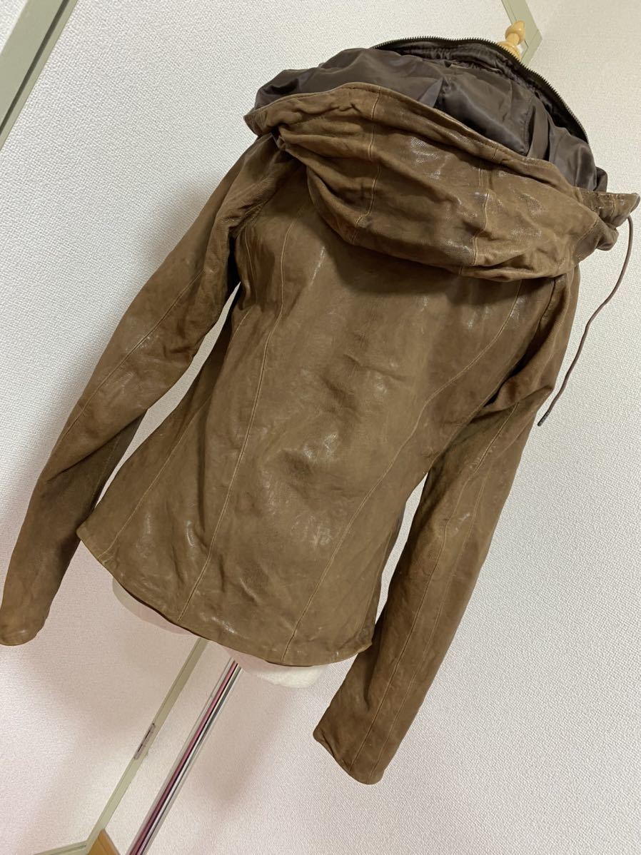 美品】goa ゴートレザー(山羊革) ビッグフード ジャケット ...