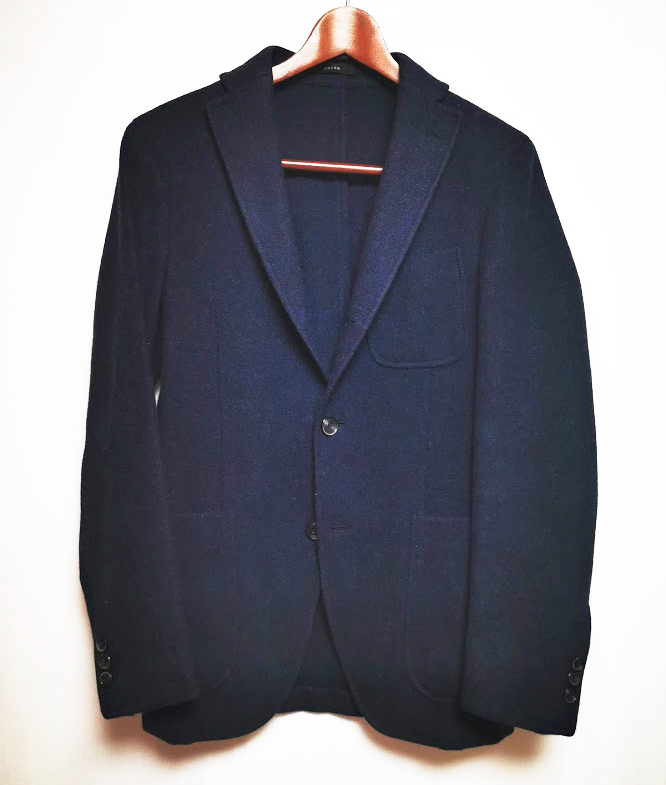 【美品】ボリオリ ツイード ウールジャケット(紺)42/BOGLIOLI/イタリア製