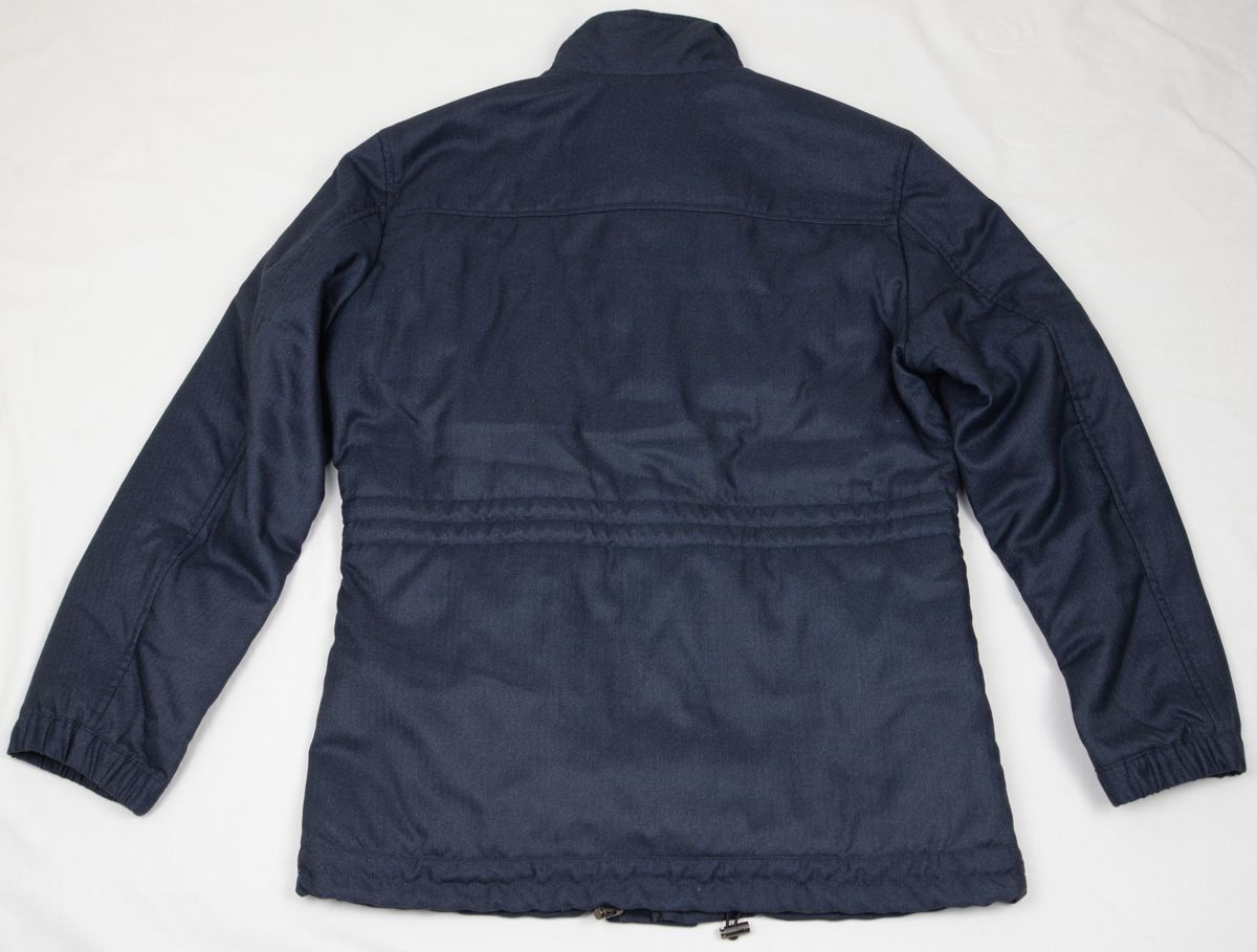 ●YUKI TORII HOMME ユキトリイオム衿ファー付ショートコート中綿ジャケット(M,紺)新品_画像2