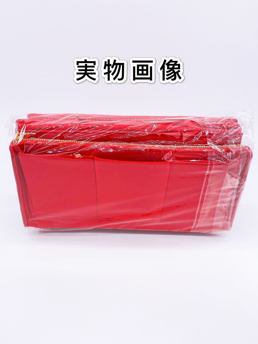 【大人気】バックインバック フェルト 鞄 軽量 インナーバッグ　レッド  XL
