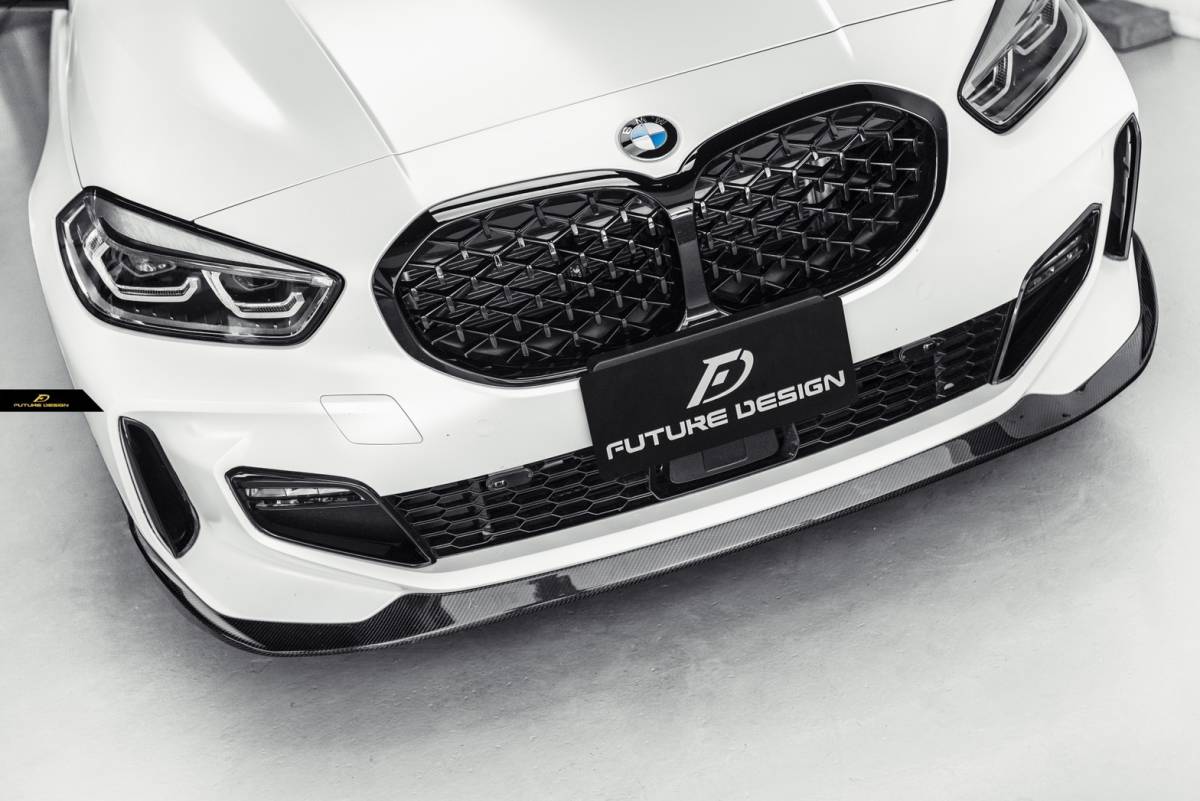 【FUTURE DESIGN】BMW 1シリーズ F40 Mスポーツ フロントバンパー用リップスポイラー 本物DryCarbon ドライカーボン エアロ パフォーマンス_画像1