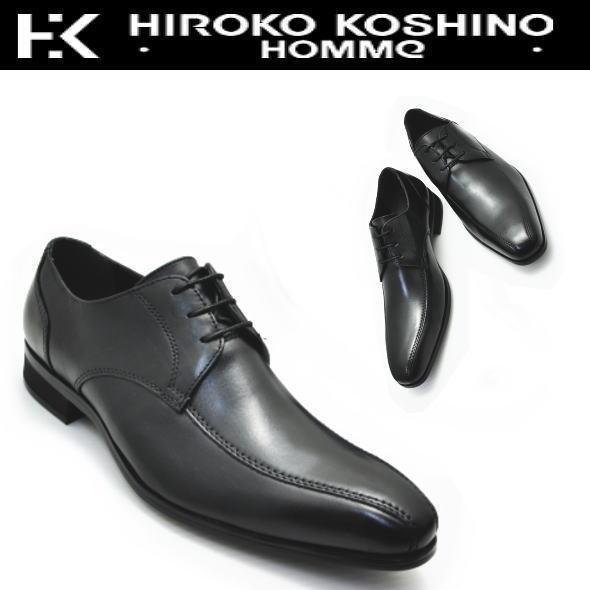 本革《HIROKO KOSHINO HOMME》 ヒロココシノオム/スワールモカ/No122黒25.5 bcdtJvwAHIPRSVX2-1087 25.5cm