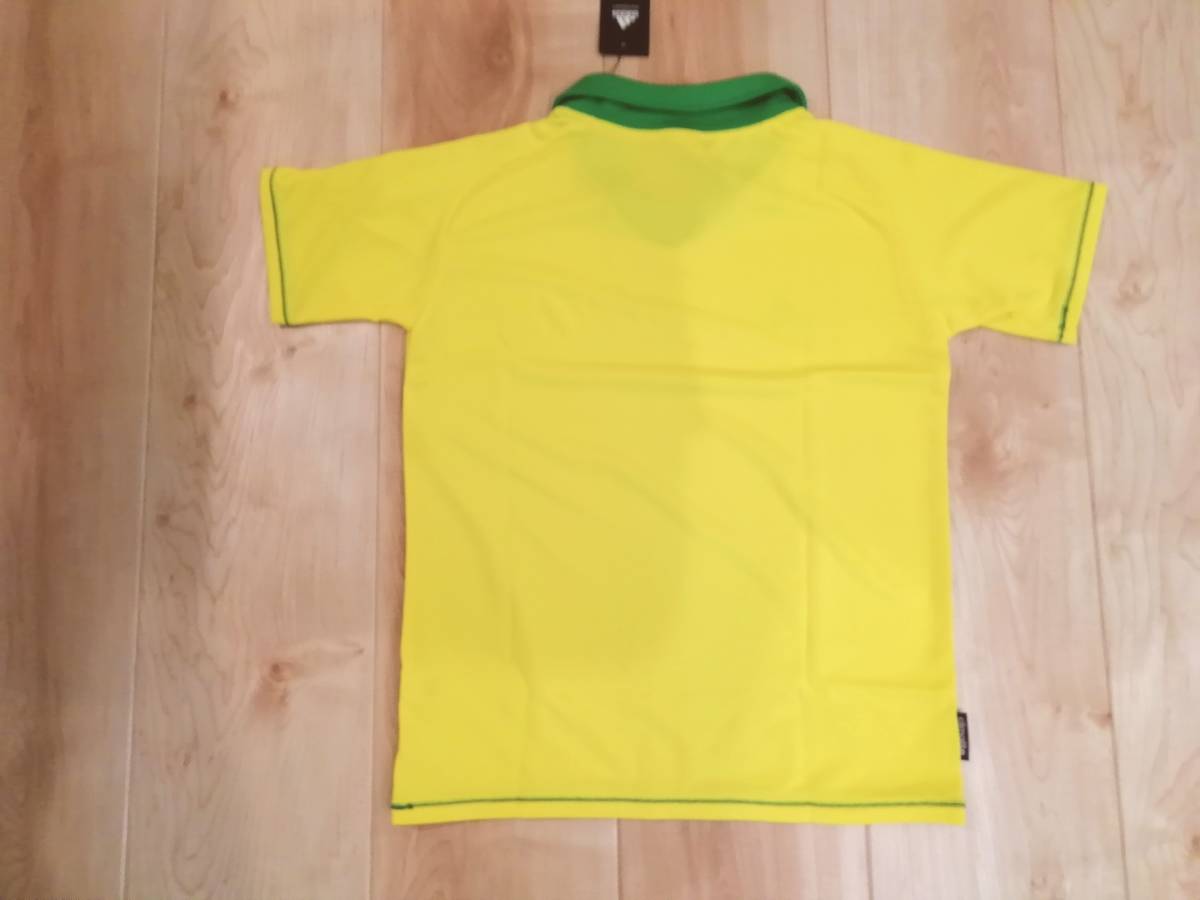 Adidas adidas 140 футбол короткий рукав футболка желтый цвет зеленый воротник есть Brazil 
