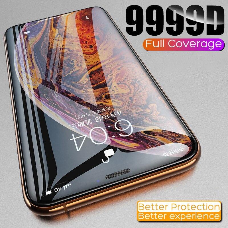 9999D 湾曲した保護強化ガラス 11 12プロ xs max x xr SE2 ガラススクリーンプロテクター iPhone 7 6 6s 8 プラス フィルム_画像1