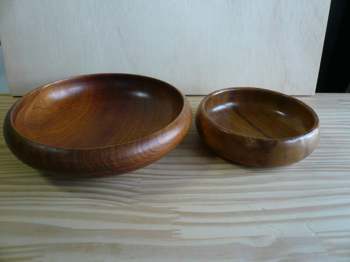 ２個　小物入れ　木皿　平皿　ウッドディッシュ　和風　ナチュラル　天然木　ウッドトレイ　木製　15.8 x 4.6cm(H)　10.8 x 3.7cm(H) _画像4