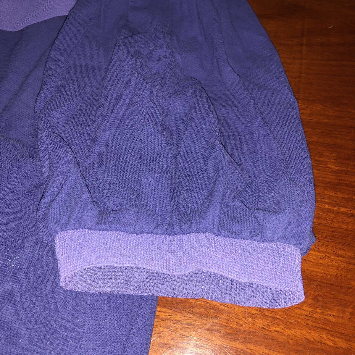 【ANNA SUI mini／アナスイミニ】　半袖カットソー　110㎝　中古　青紫　リボン　レース　上品_画像3