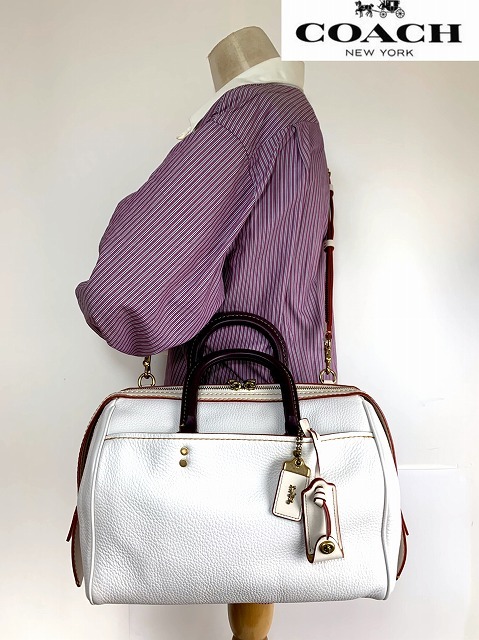 極美品 送料無料 コーチ COACH ローグ サッチェル ペブルレザー 極美品 送料無料 コーチ COACH ローグ サッチェル ペブルレザー