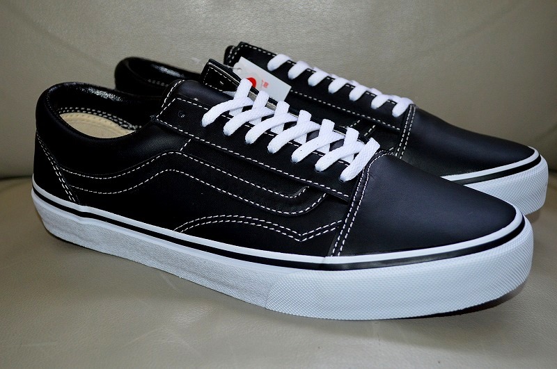  новый товар не использовался VANS Vans кожа OLD SKOOL Old school черный чёрный натуральный кожа 26 см US8 бесплатная доставка 