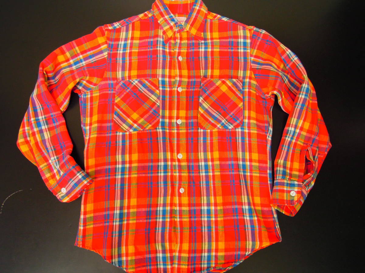 【高品質】 BIG 70's 1a3 MAC　ビッグマックJC ペニーズ/s Penneyフランネルシャツ Sサイズ
