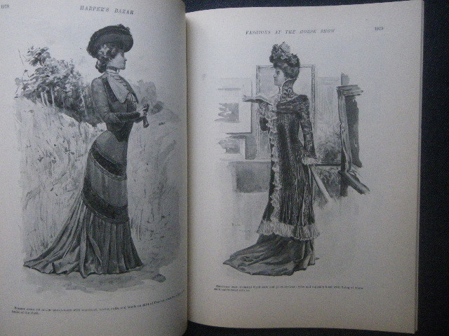 1900年アンティーク Harper's Bazar ドレス衣装 ファッション・プレート/エリザベス・キャディ・スタントン/Howard Chandler Christy_画像4