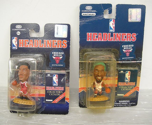 [NH324] head liner z basketball player figure 2 piece set Chicago bruz Dennis rod man Scotty pi pen corinthian 