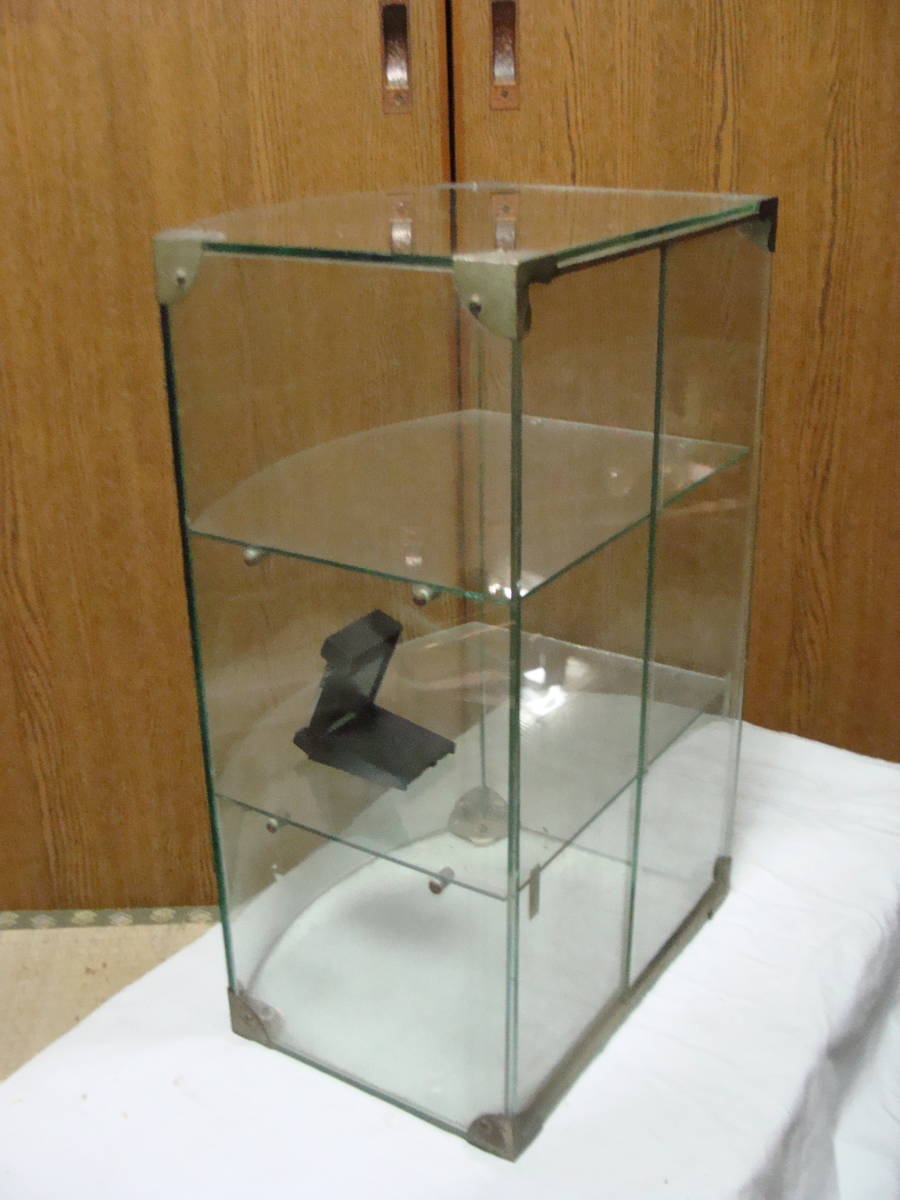  receipt limitation (pick up) antique front surface R glass display case store furniture glass case Vintage marks lie