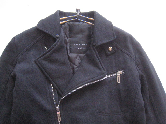  beautiful goods!! The llama nZARA MAN* with cotton thick sweat rider's jacket S black black 