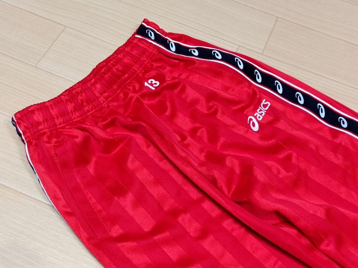 アシックス ASICS - サッカー フットサル USED美品 ボトムス ジャージ 練習着 SIZE:M カラー:赤系 高機能高デザイン_画像2