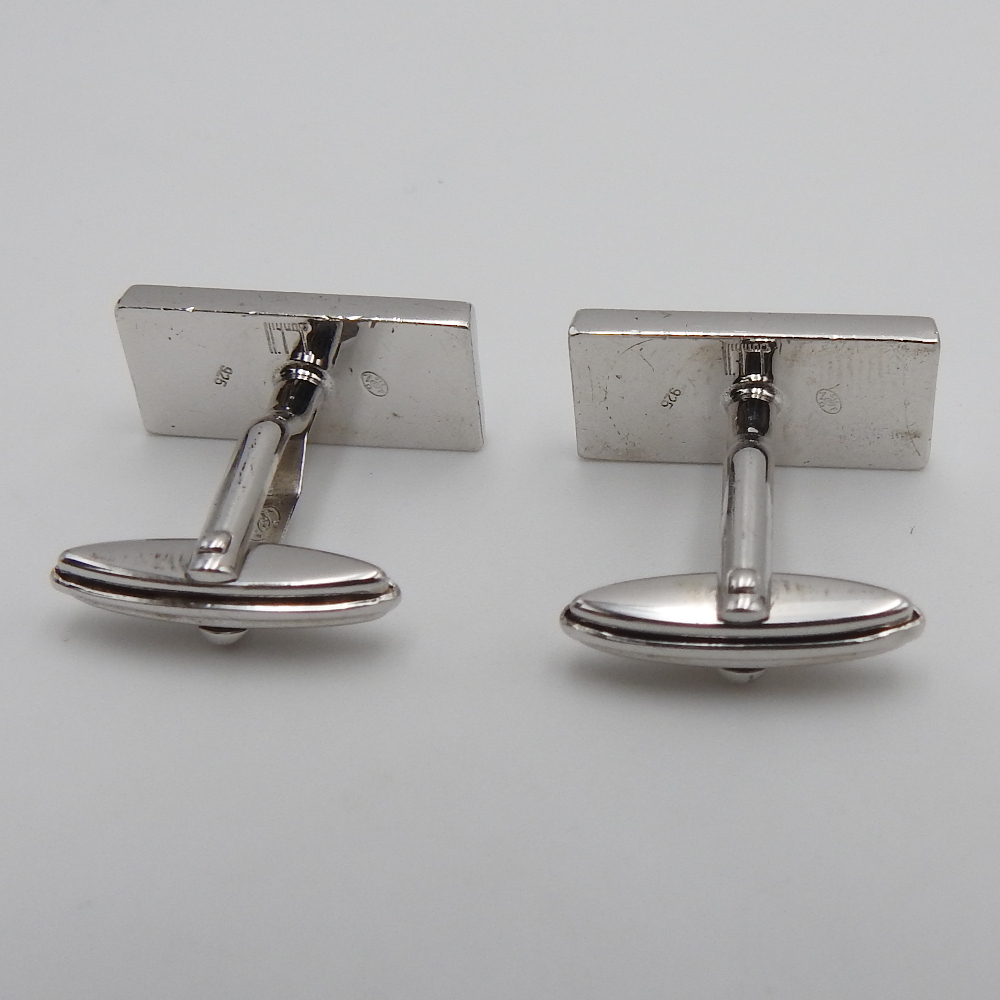 [ regular goods ] Dunhill dunhill necktie pin cuffs set necktie pin tiepin Thai bar with logo silver 925 silver made 