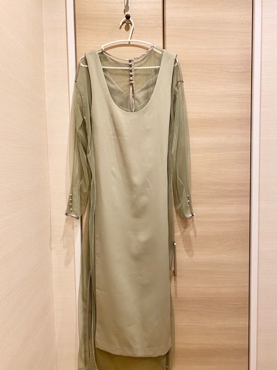 Ameri Vintage TULLE DOCKING DRESS ベージュ M TULLE DOCKING DRESS ワンピース Ameri Vintage|Yahoo!フリマ