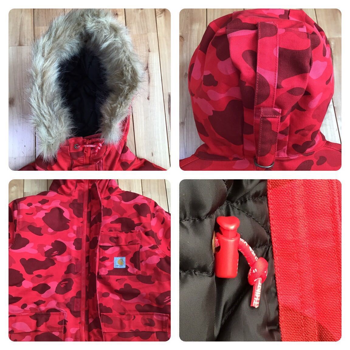 激レア carhartt × bape N-3B jacket Mサイズ a bathing ape カーハート エイプ ベイプ アベイシングエイプ red camo 迷彩 nigo