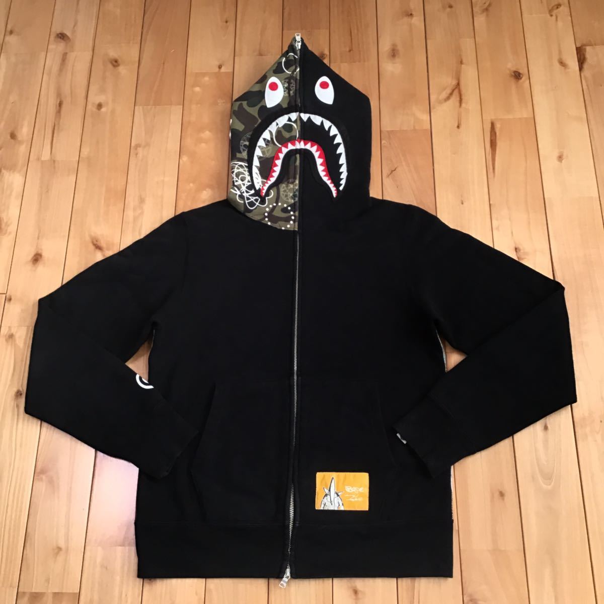 futura Shark Parker M size shark full zip hoodie a bathing ape BAPE camo Ape Bape A Bathing Ape f.-chula camouflage 