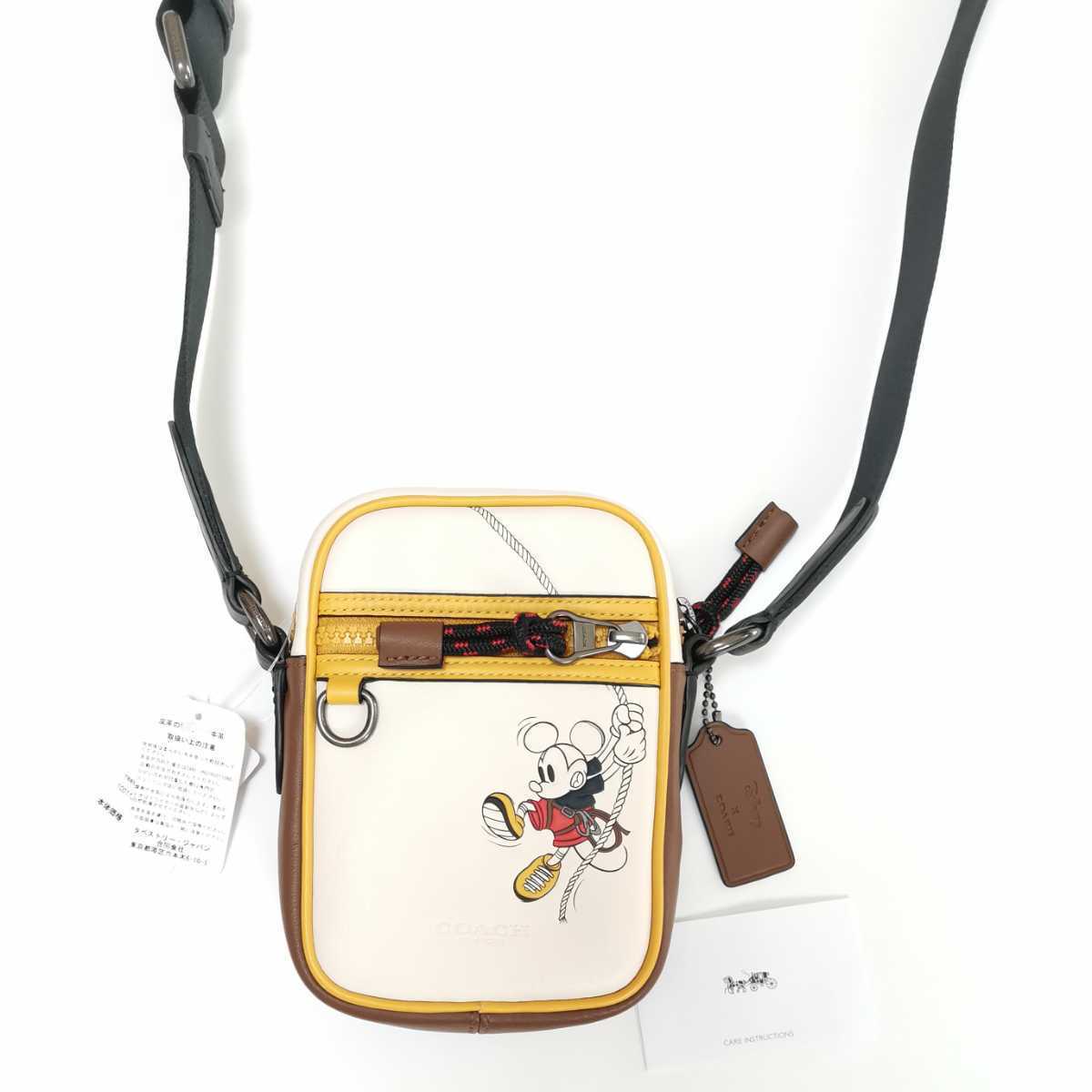 COACH 国内正規品 ミッキー ミニショルダー バッグ レザー Disney