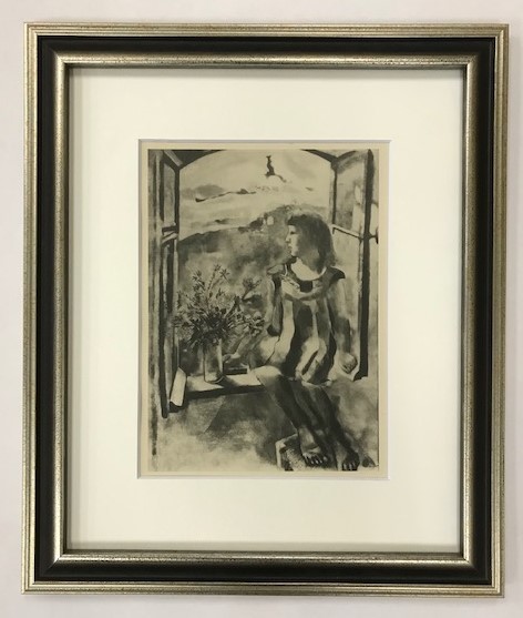 【特価】　≪　　マルク・シャガール　　≫　　コロタイプ版画　　JEUNE FILLE A LA FENETRE　　1928年　　MARC　CHAGALL_画像1