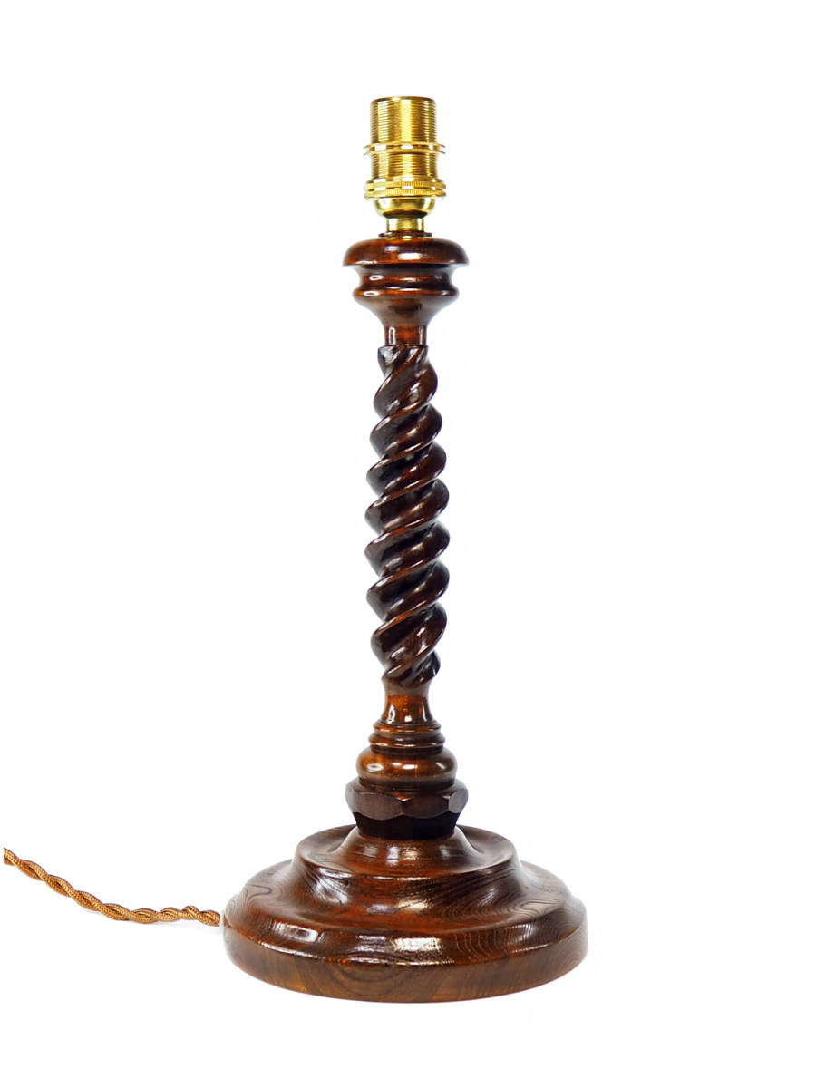  twist wooden lamp stand 1 point thing desk lighting table light hand made handmade antique furniture liking . person .068