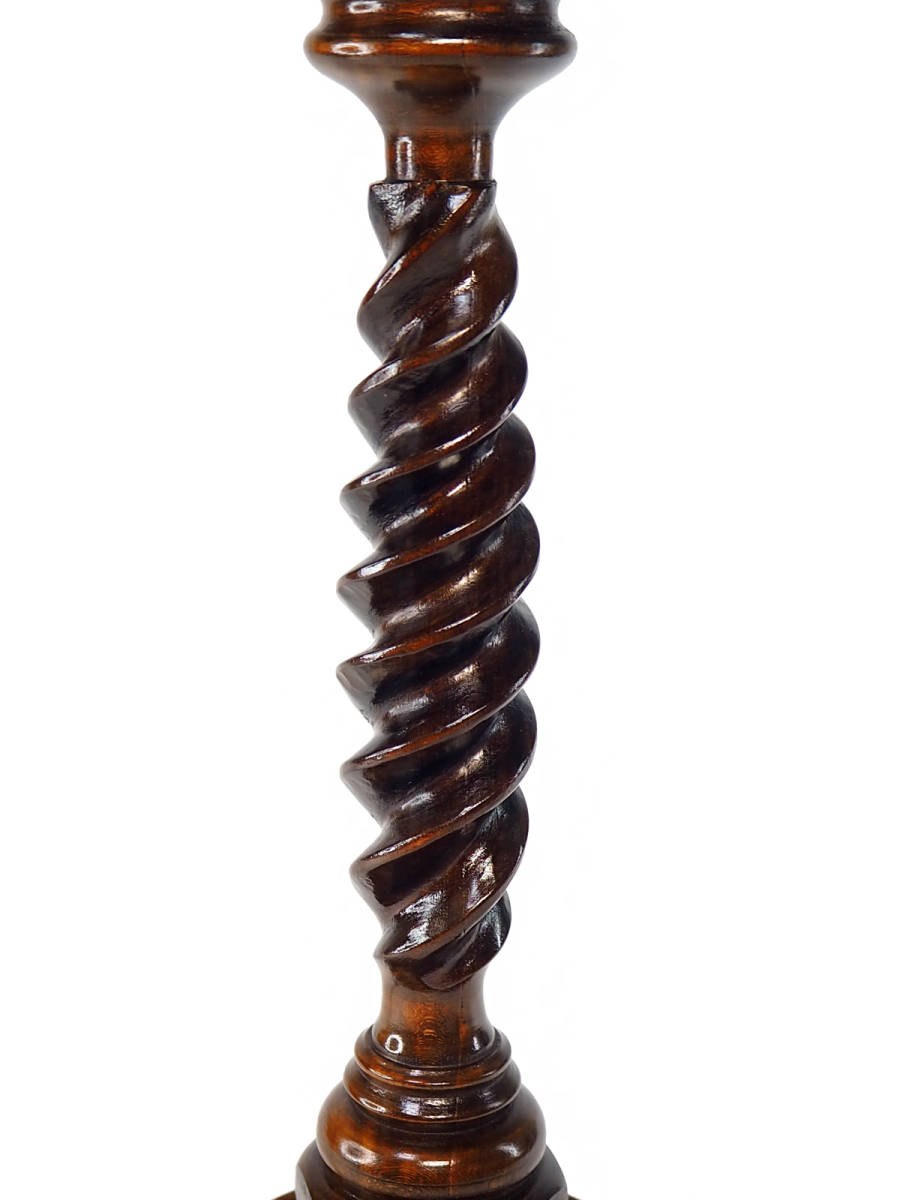  twist wooden lamp stand 1 point thing desk lighting table light hand made handmade antique furniture liking . person .068