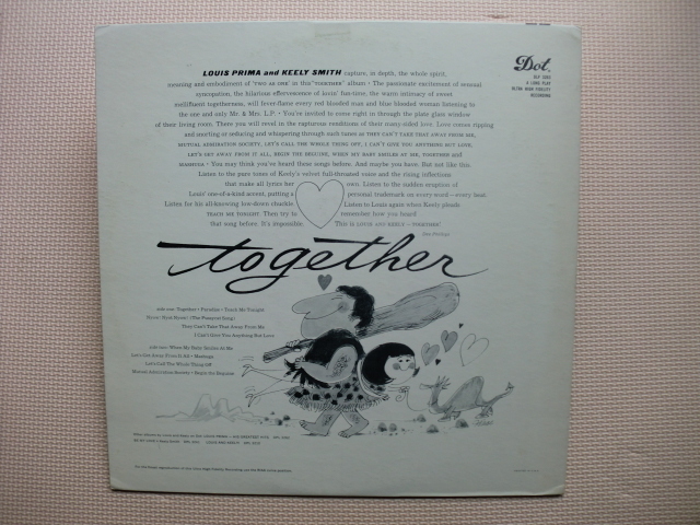 ＊【LP】Louis Prima And Keely Smith／Together （DLP3263）（輸入盤）_画像7