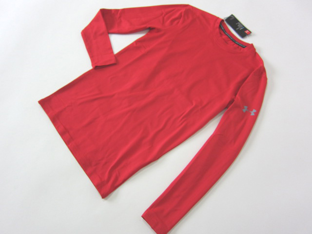 アンダーアーマー新品！コンプレッション クルーシャツ LG 赤 送料無料 コールドギア