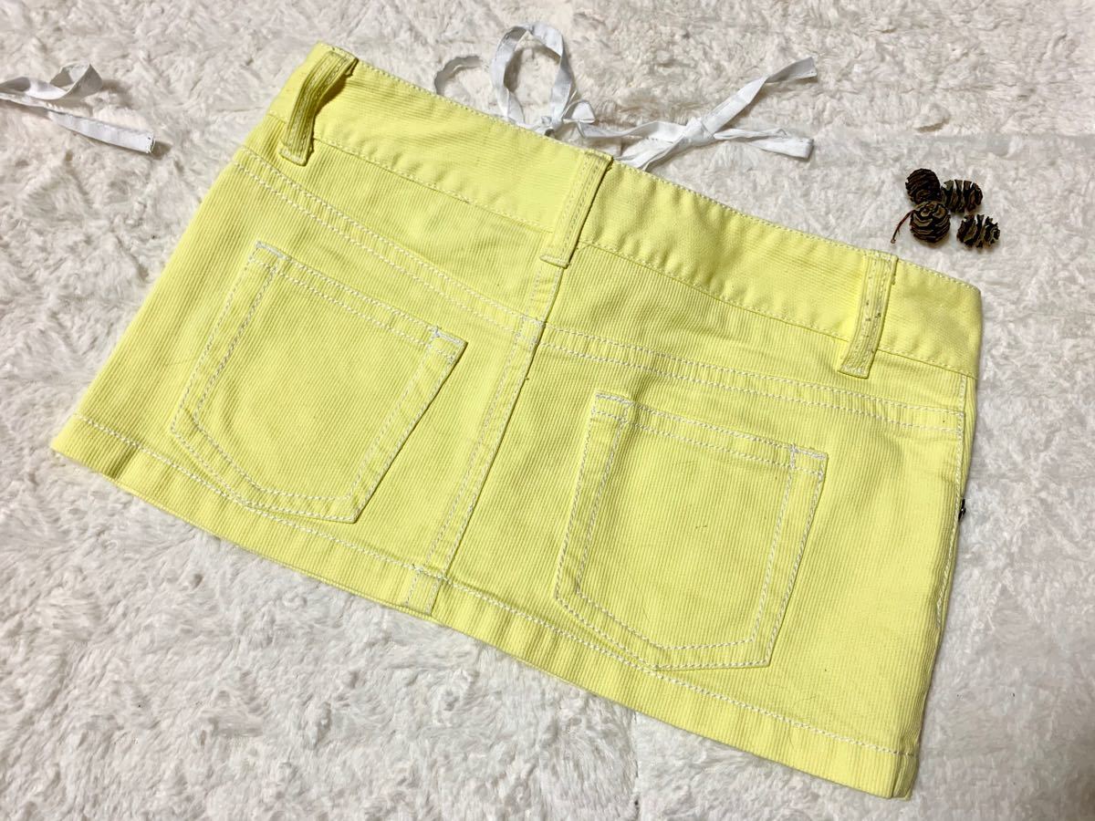 ミニスカート　UPPER FREAK コーデュロイスカート黄色　サイズ　M (送料無料)