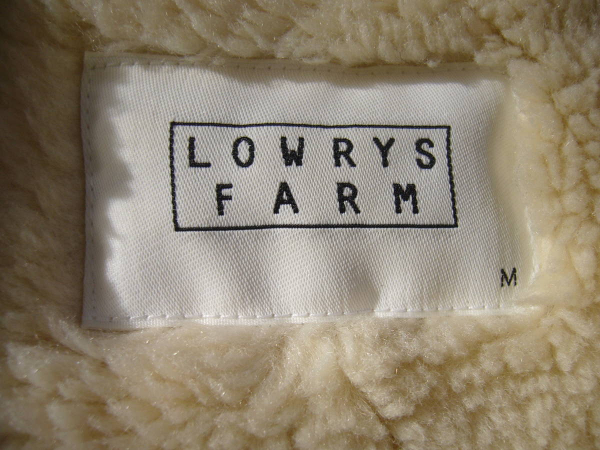 506-77♀：　LOWRYS FARM　ローリーズファーム　フェイクファーロングコート　size.M　色.アイボリー　アダストリー　もこもこ　防寒著