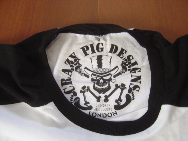Crazy Pig Designs GOMEZ BASEBALL TEE футболка S неиспользуемый товар * новый товар * не использовался * дом хранение товар 