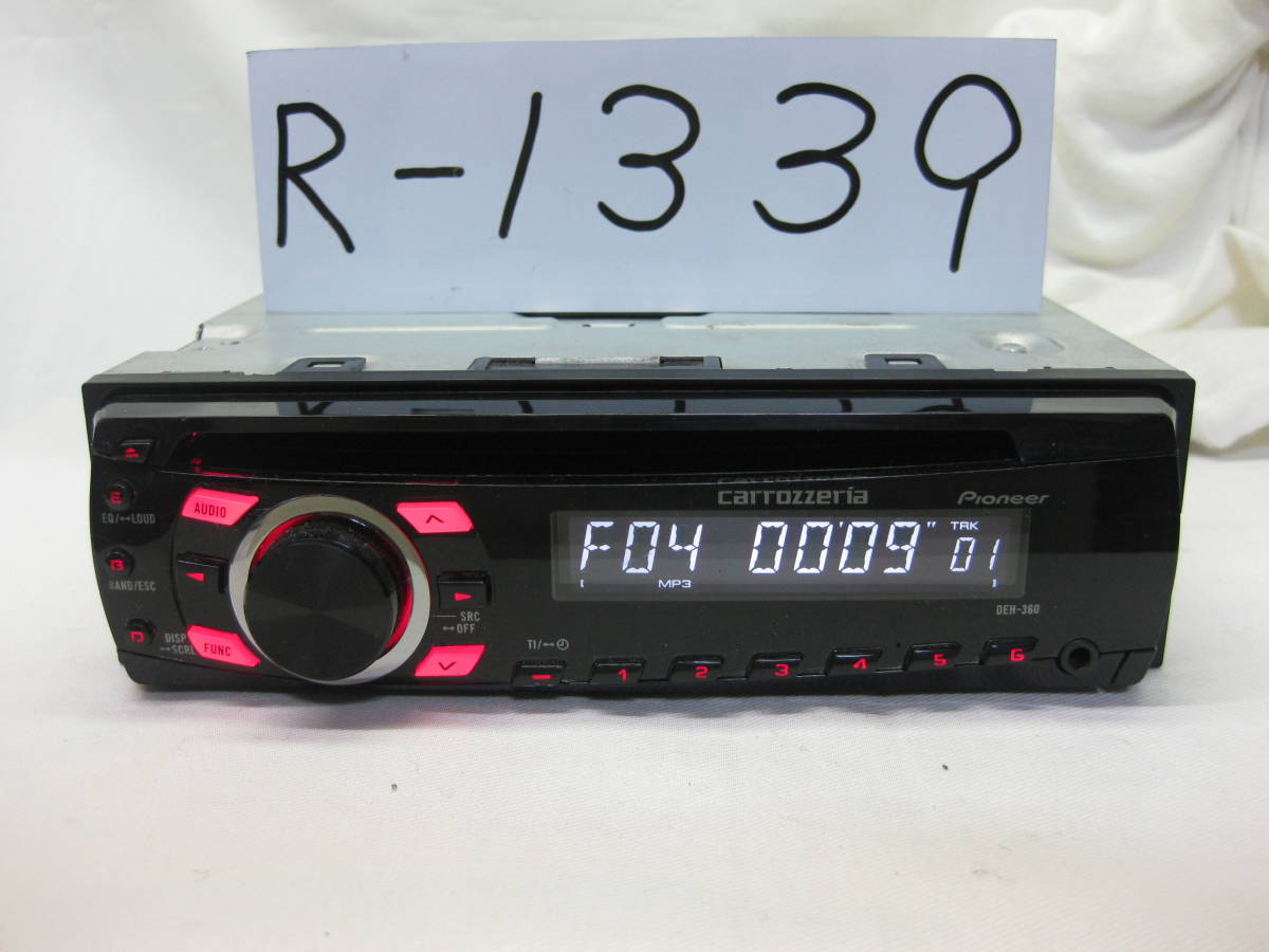 R-1339　Carrozzeria　カロッツェリア　DEH-360　MP3　フロント AUX　1Dサイズ　CDデッキ　補償付_画像1