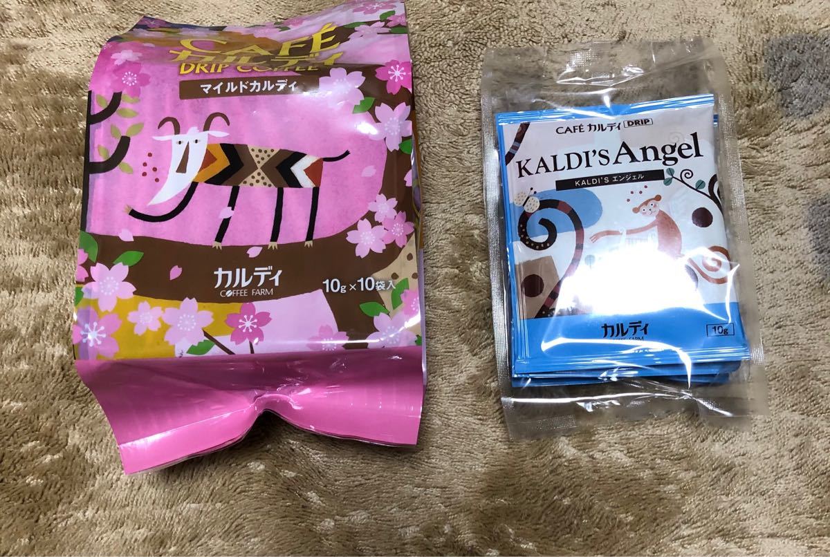 カルディ カフェカルディドリップコーヒー(マイルドカルディ)桜柄限定パッケージ10p &KALDI エンジェルドリップコーヒー4p