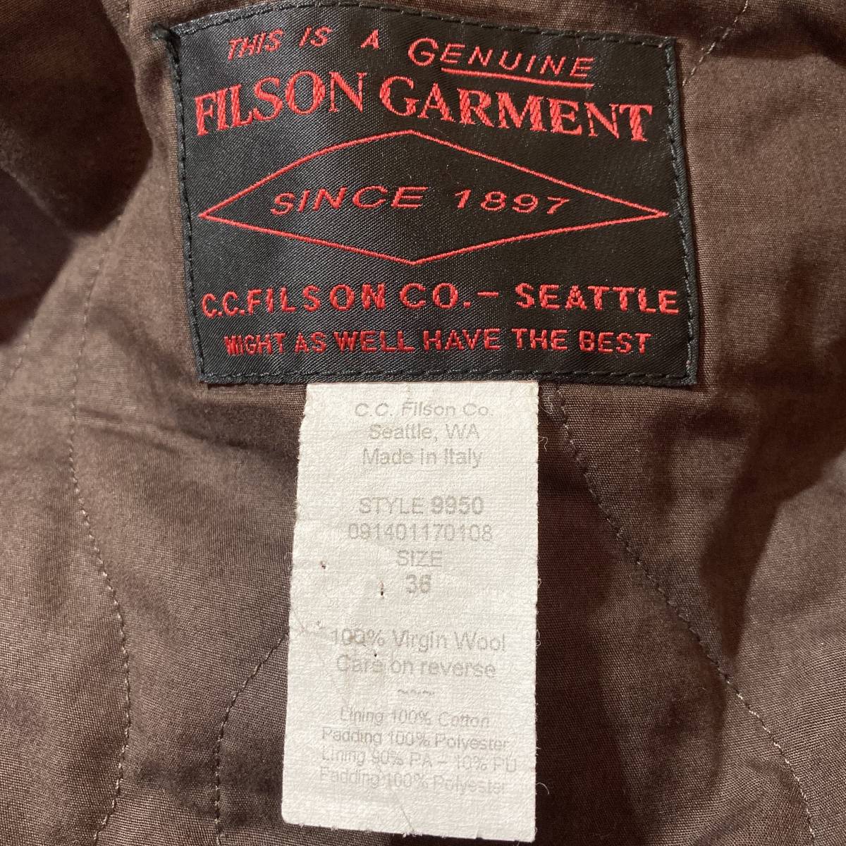 FILSON MADE IN ITALY STYLE 9950 Duffle Coat 36 ウール ダッフル