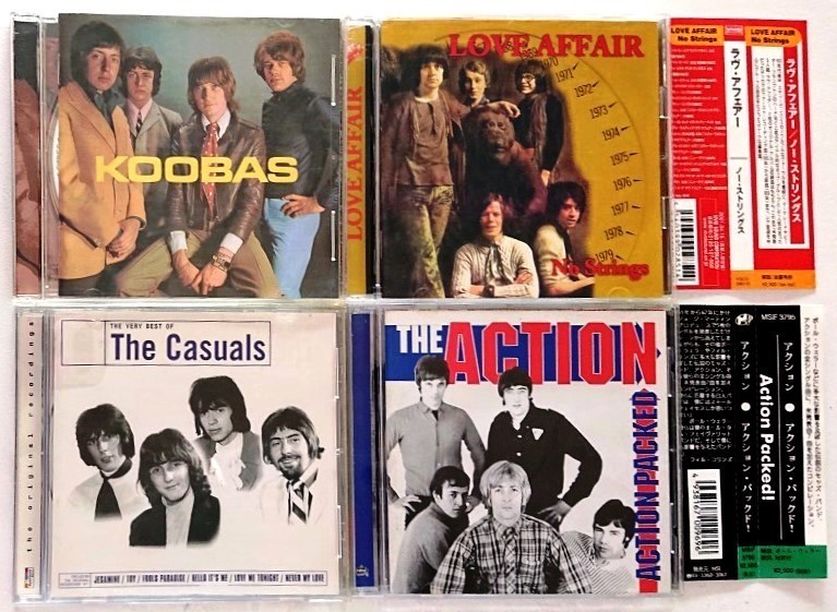 【送料無料】60年代英国ロックCD4枚[THE KOOBAS]+[THE LOVE AFFAIR]+[THE CASUALS] +[THE ACTION] マージ―ビート,サイケデリック,モッズ　