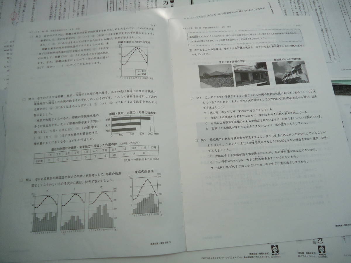 日能研　4年　小4　学習力育成カリテ19回（国算/理社）春期/夏期/冬期テスト　セット　2017年版_画像8